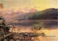 Cerf au lac McDonald paysage Art occidental américain Charles Marion Russell